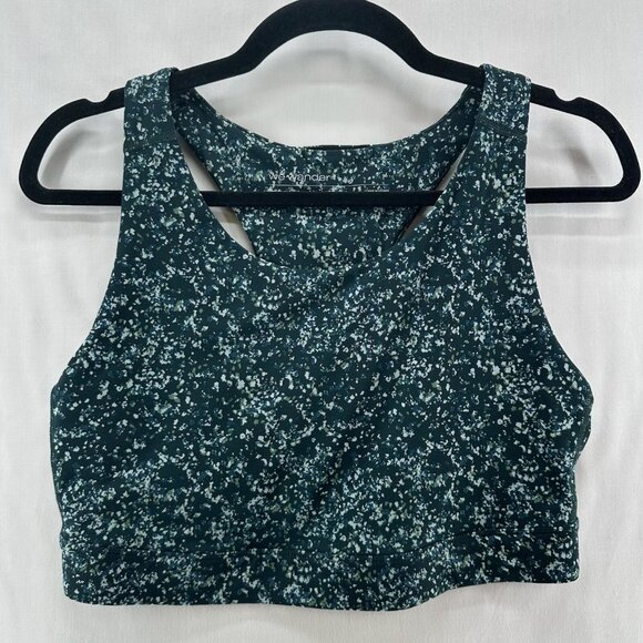 We Wander Sports Bra Size L Lightly Padded Wireless Performance Racerback Green - Picture 1 of 7